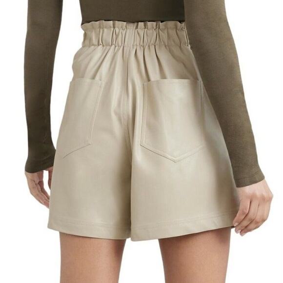 Modern Citizen Kipp Paperbag Vegan Leather Shorts Sand Large NWT - Picture 2 of 9